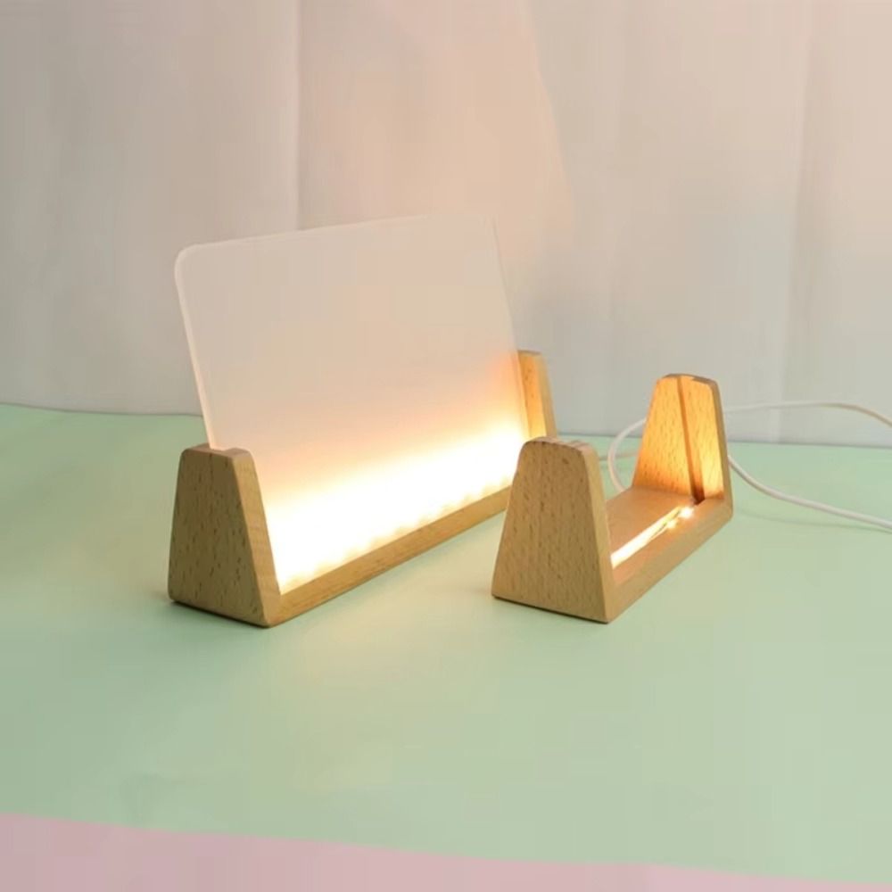 Photography Lighting Portrait - Warm Light Wooden Lighted Base Non-slip